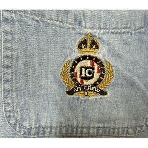 Vintage Ivy Crew Shirt Medium Chambray Denim Embroidered Button Down Western Top